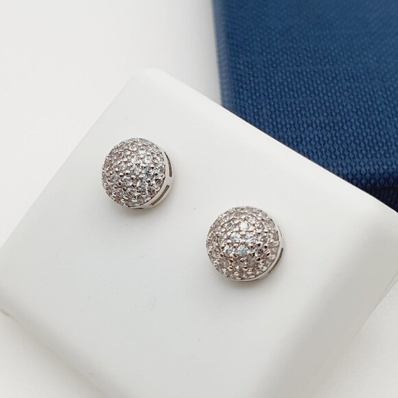 "925 Sterling Silver Plated CZ Earrings, EVBRS469 - Picture 3 of 10